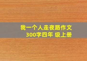 我一个人走夜路作文300字四年 级上册